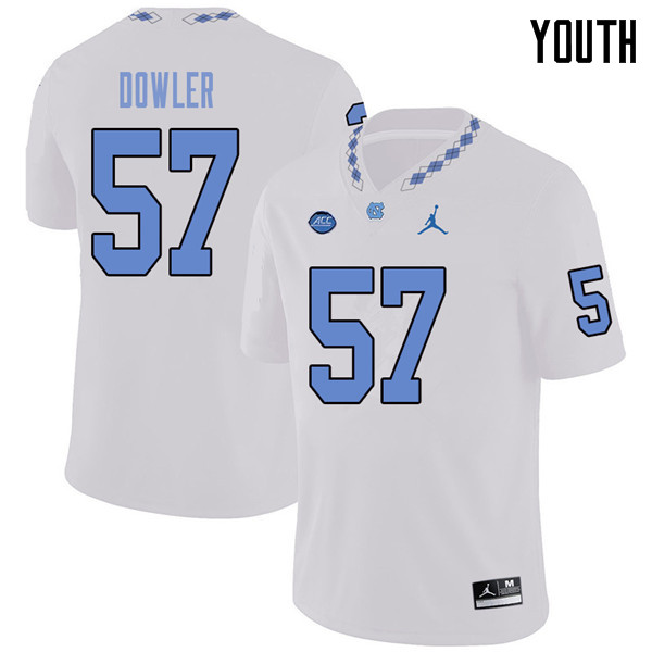Jordan Brand Youth #57 Austin Dowler North Carolina Tar Heels College Football Jerseys Sale-White